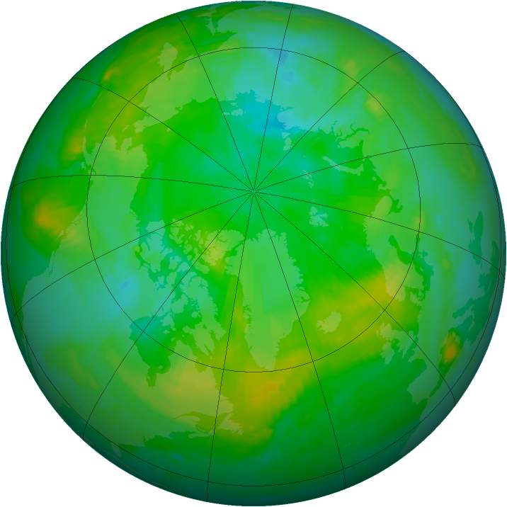 Arctic ozone map for 04 August 1998